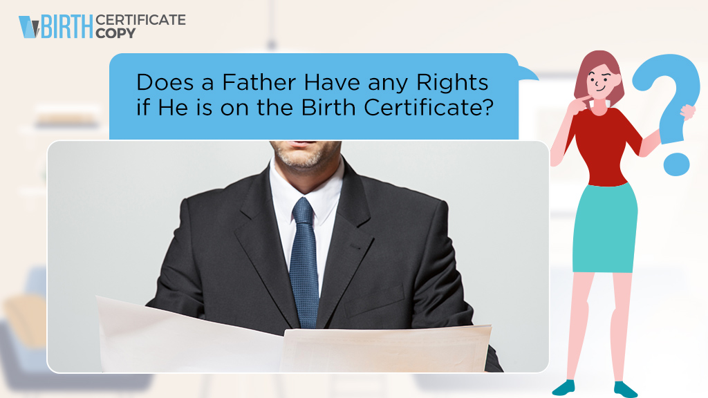Woman asking if a father have any rights if he is on her birth certificate