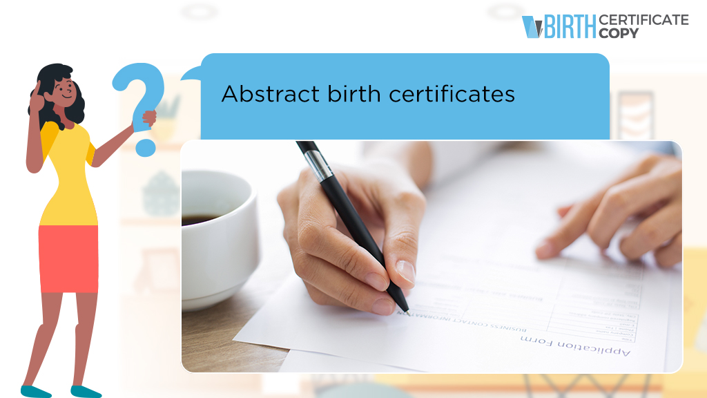 Woman asking the meaning of abstract birth certificates