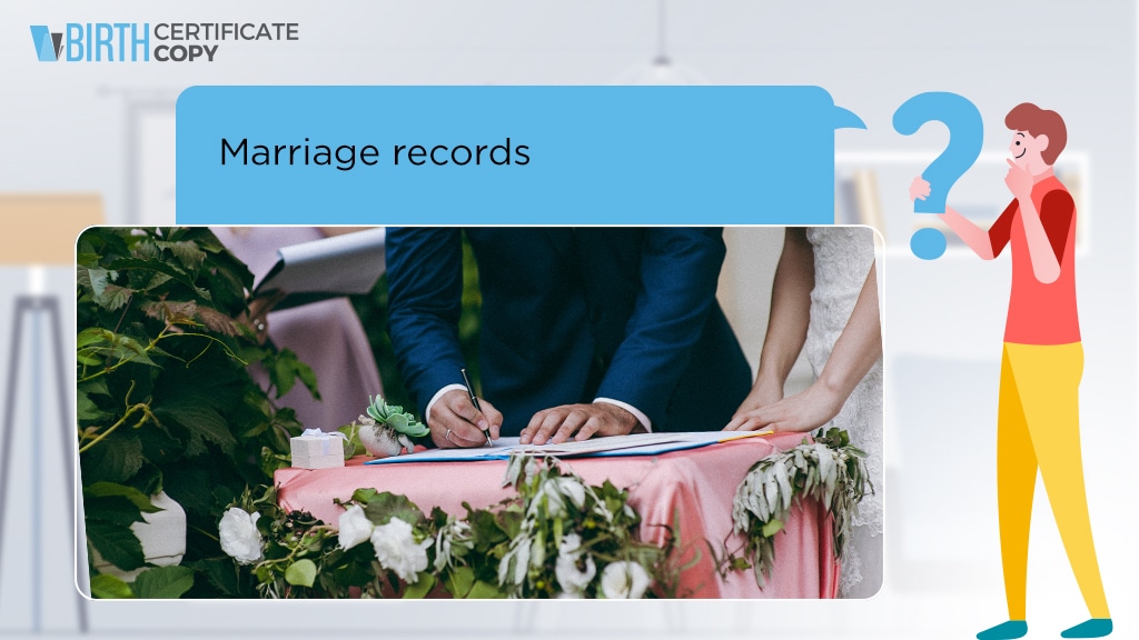 Man asking the meaning of Marriage Records